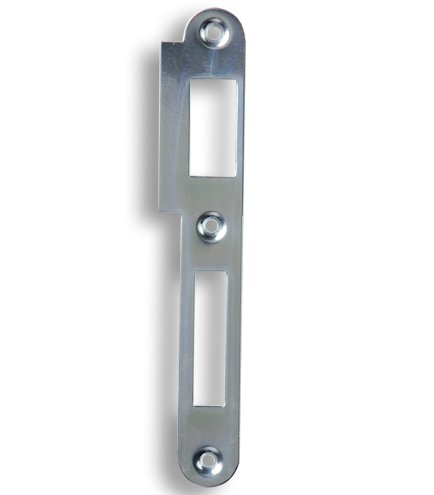 Protiplech K 182 LEVÝ 2/2 72 mm rovný bílý zinek - Vložky,zámky,klíče,frézky Zámky zadlabací, přísl. Protiplechy k zámkům